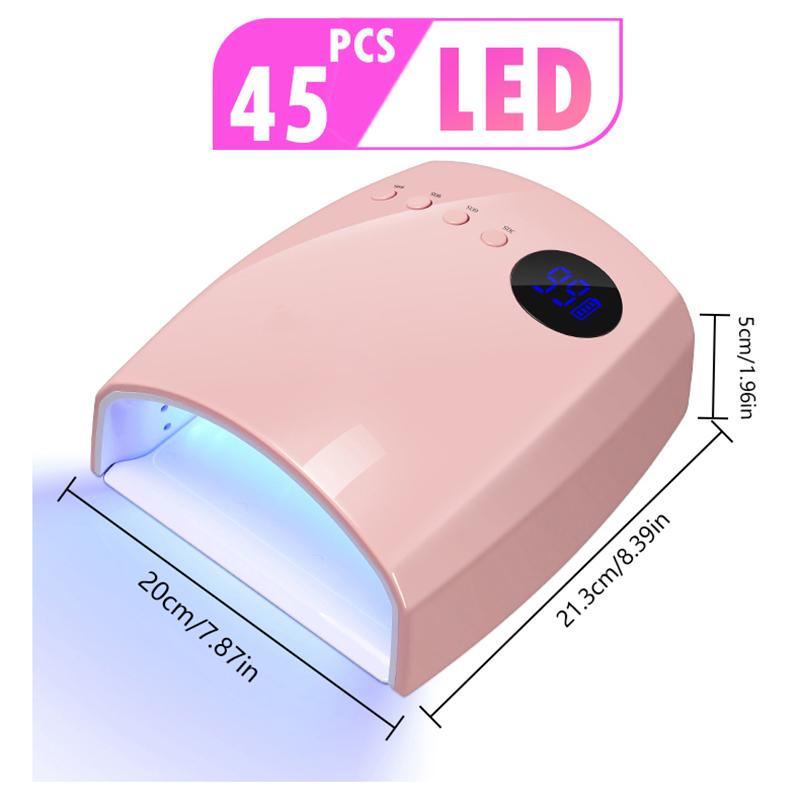 DianaBeauty UV LED Nail Lamp Rechargeable Cordless Nail Dryer with 4 Timing Modes UV Light for Manicure with 7500mAh Battery
