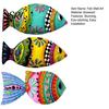 Fisch Wandkunst 3 Stück Holz Strand Dekoration Nautisch Küstlich Tropisch Ozean Bunt Bedruckte Tier Hängende Ornamente für Seehaus Schlafzimmer Badezimmer