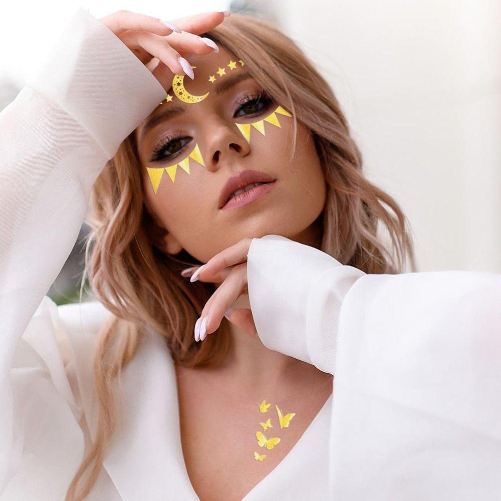 Waterproof Makeup Face Tattoo Glitter Stickers Freckle Sparkles Tattoo Festival Accessories