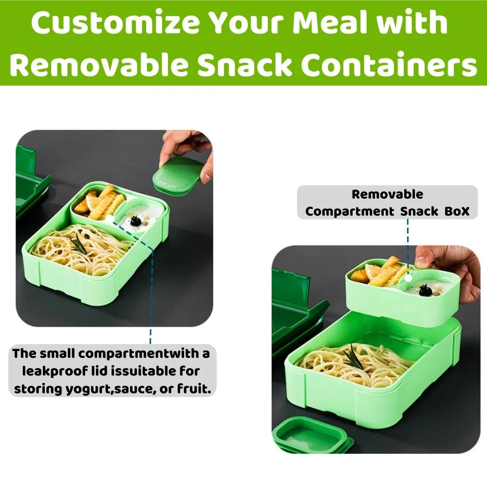 Children's Kid's Bento Lunch Food Boxes,Packed Lunchbox Food airtight Side dish Sealed Kitchen Storage Containers organizers