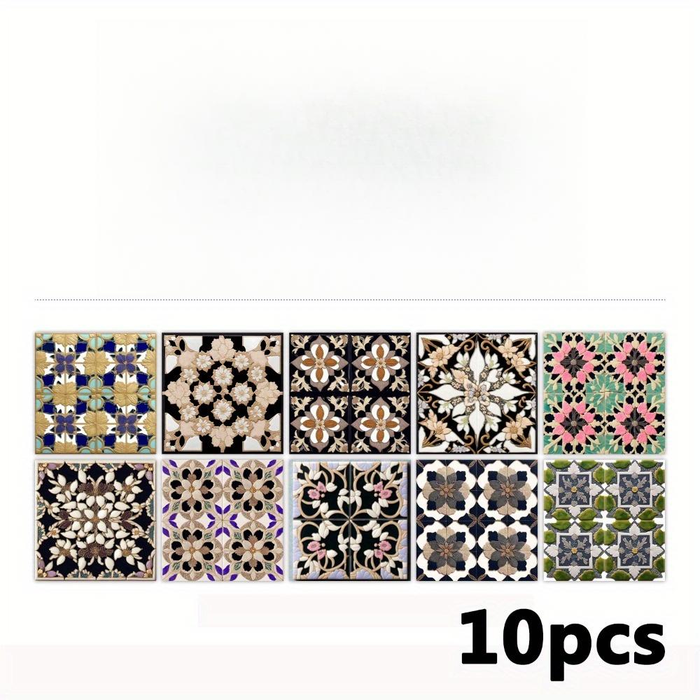 

10 шт. Декоративные наклейки на плитку в марокканском стиле, самоклеящиеся съемные водонепроницаемые наклейки на фартук, самоклеящиеся наклейки на плитку 15*15cm