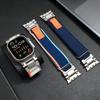 Nylon Strap For Apple Watch Ultra 2/1 49mm 46mm 45mm 44mm Metal Connector Bracelet For iWatch Series 10 9 8 7 6 5 4 se Men Band
