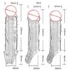 Extend Condom Penis Reusable Penis Ring Tool Ejaculation Male Adults Product Sex Toy Crystal Clear Condom for Couple Enlargement