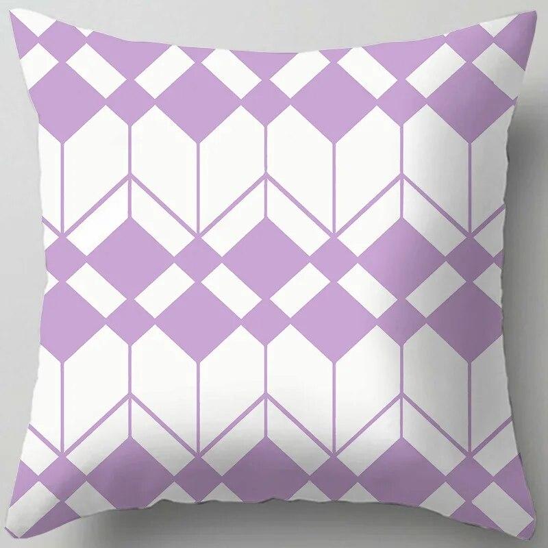 Noon Home Bedroom Decoration Rest Cushion Pillow Cover Geometric Light Luxury Digital Print Sofa Cushion Cover