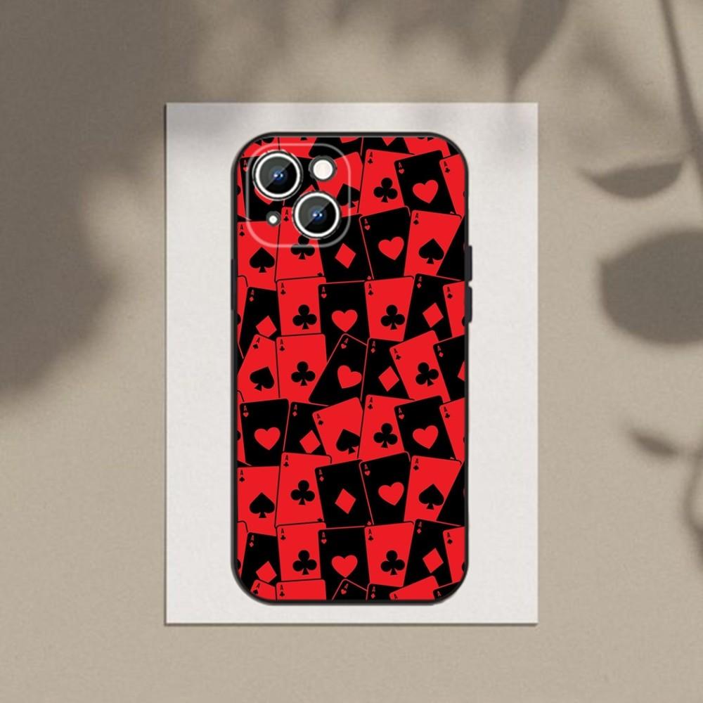 Poker Playing Card  Phone Case Phone Case For Apple iPhone 15,14,13,12,11,XS,XR,X,8,7,Pro,Max,Plus,mini Silicone Black Cover