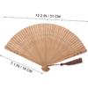 Garneck Bamboo Hand Fan - Art Silk Decorative Folding Fan - Eastern Style Carved Elegant Hand Fan - Handfan Gift for Birthday Dancing Wedding Party
