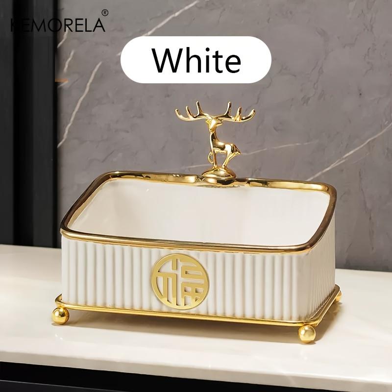 Ceramic Cosmetics Storage Box Multi-Functional Living Room Key Storage Ornaments Home Decorations Functional & Stylish Organizer белый