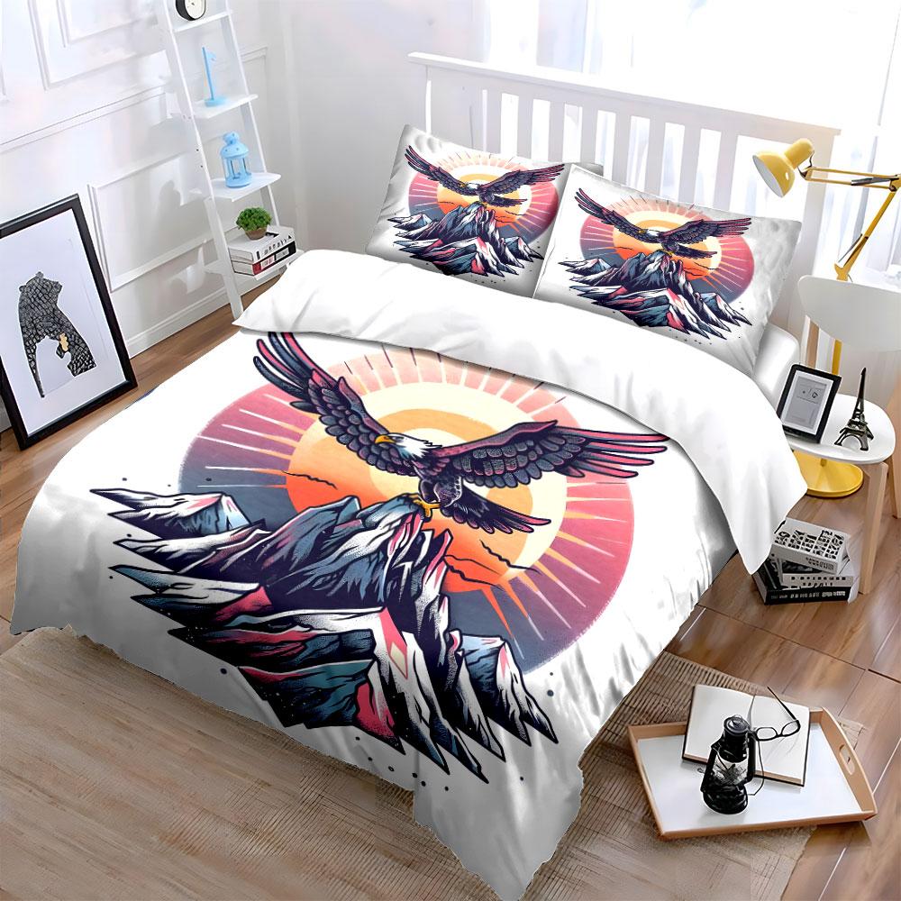 "Majestic Eagle Sunrise Elegance" Bedding Sets Duvet Covers Pillowcases(1* Duvet Cover 2* Pillowcases Without Duvet Insert)
