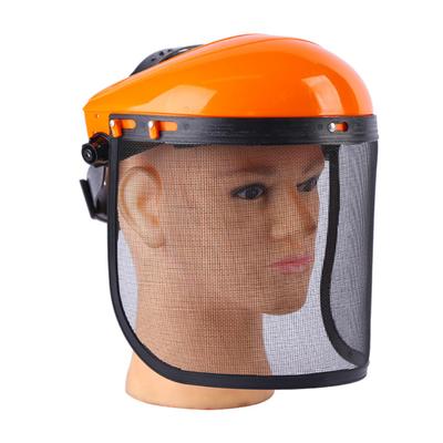 Vollgesichts-Stahlgittermaske Kopfmontierte Rasenmähmaske Sicherheits-Schutzgesichtsmaske für Garten Orange