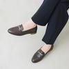 EVOL Women's Genuine Leather Round Bit Loafers IT8092 BLS 22.0 Cm