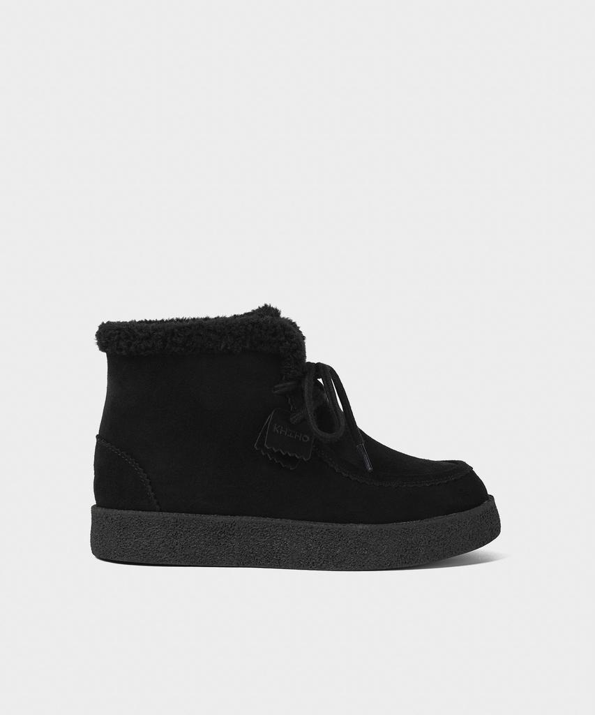 Khiho Lacero Shearing Fur Boots Black