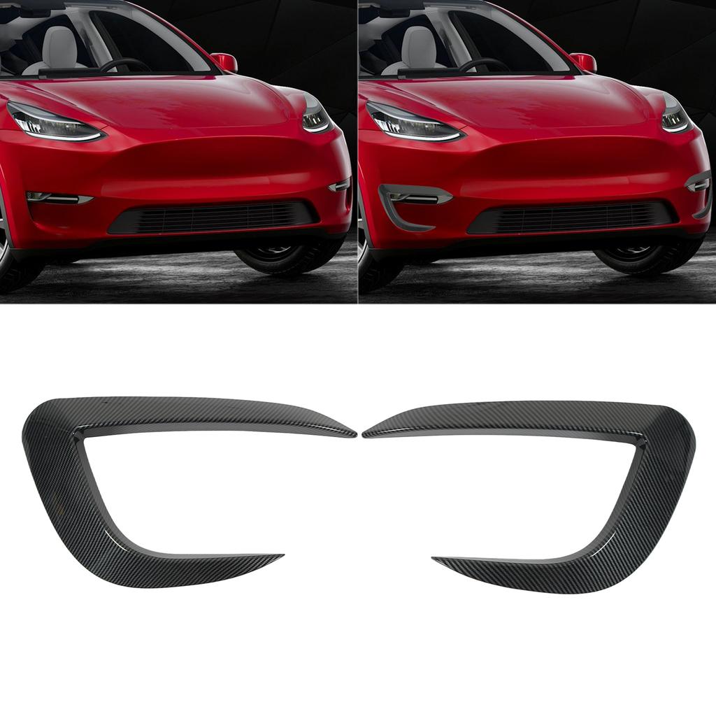 2 Pcs Front Fog Light Trim Cover Eyebrow Frame Bumper Spoiler Trim Replacement for 2020 to 2023