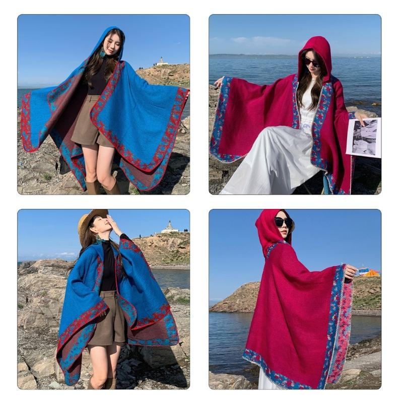 Ethnic Styles Shawl Vintage Pattern Shawl Shawl  Soft and Comfortable Tippet for Autumn and Winter