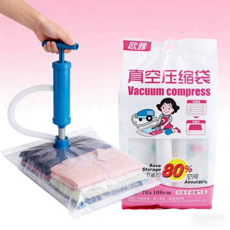 Compression Storage Bag For Winter Clothes With Pet Pe Material And No Pump Needed For Travel