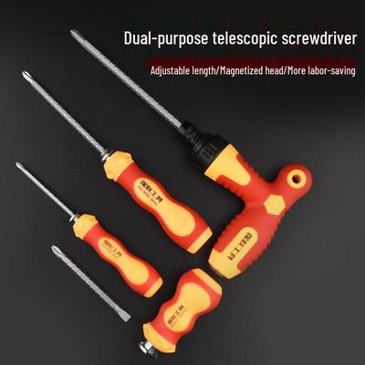 Set șurubelniță cu clichet telescopic bidirecțional Phillips și cu fantă, cu vârfuri magnetice puternice, pentru uz casnic