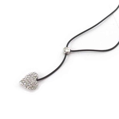[J8072] - Designer-Halskette 'Love' schwarz-silber