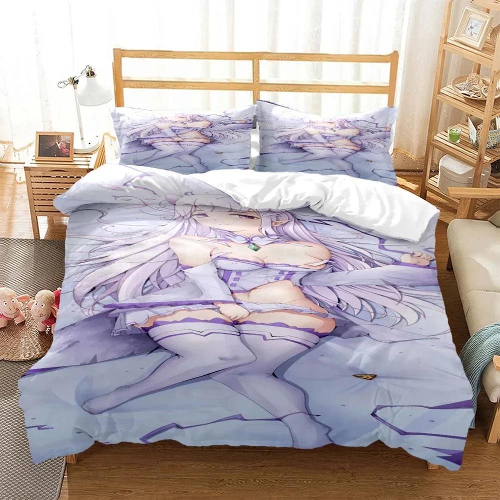 Sexy beauty cartoon 3D printed bedding set luxury King size Comforter bedding sets digital design