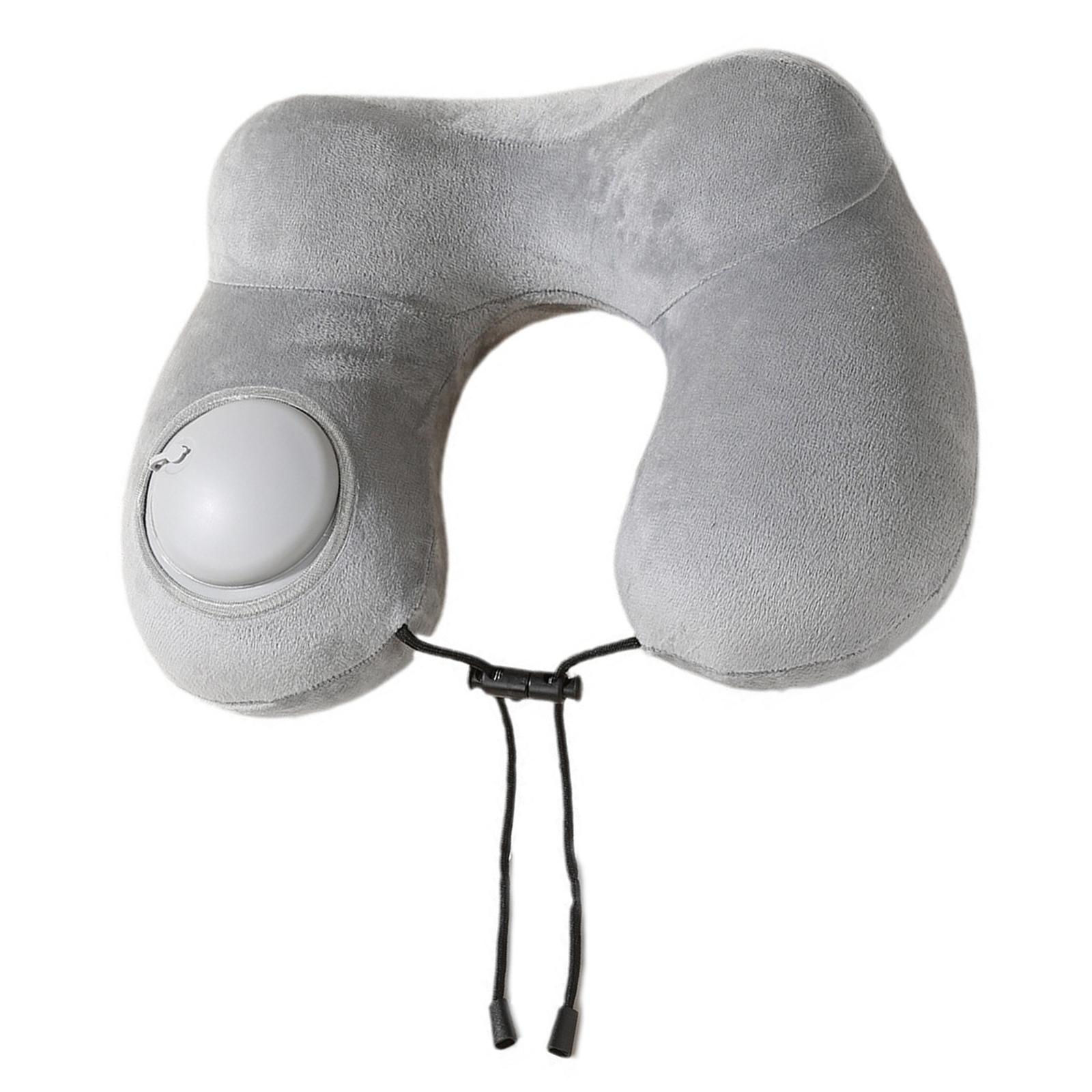 

Soft Head Neck Support Lightweight Sleeping Neck Pillow U Shaped Pillow Inflatable Travel Pillow for Travel Sleeping сірий