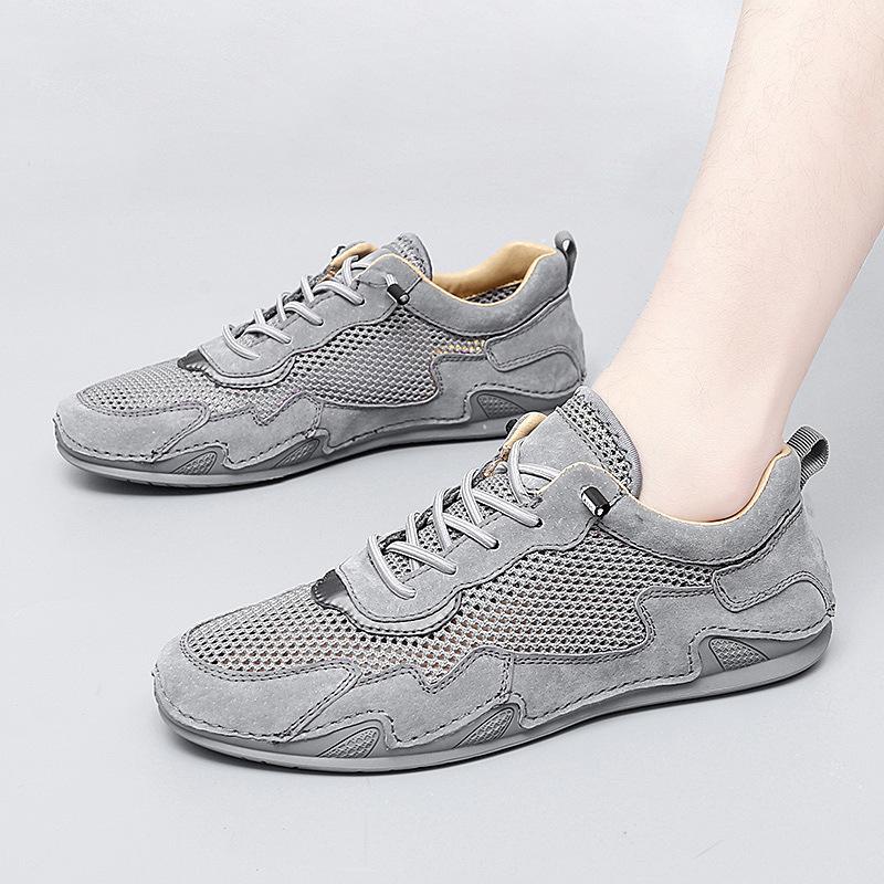 Large Size Men's Shoes Summer 2025 New Breathable Mesh Casual Shoes Men's Summer Hollow Versatile Doudou Shoes