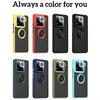 Magnetic Matte Phone Case For Xiaomi 15 14T 14 13T 13 12T Pro 14 13 Ultra Shockproof Ring Holder Cover For Xiaomi 13 12 11 Lite