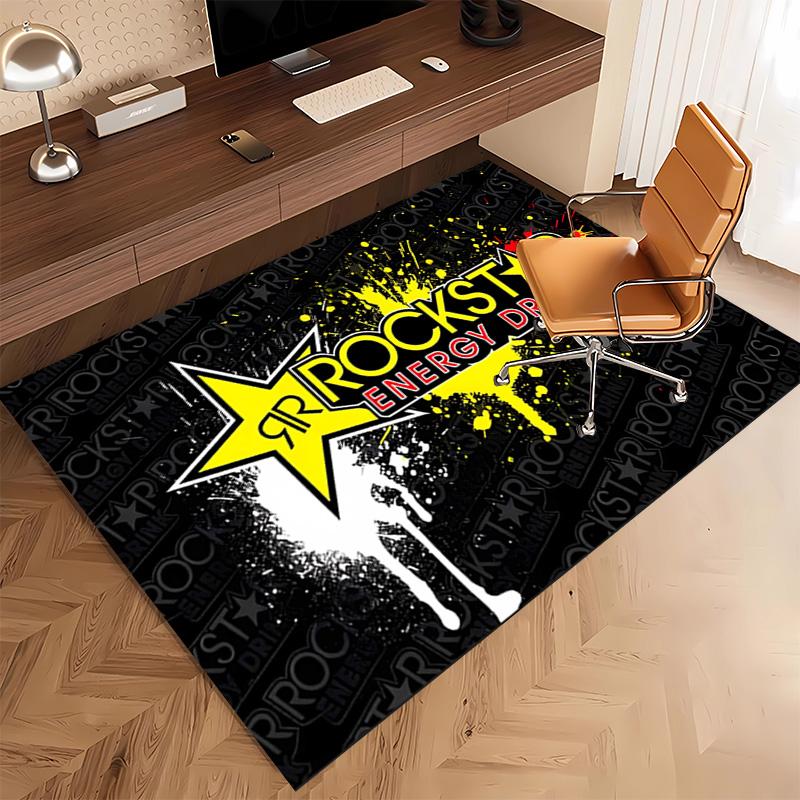 1pc Rockstar logo Print Area Rug - Soft, Washable Non-Slip Indoor Mat, Living Room, Home Office Decorative Rug,Office Decorative
