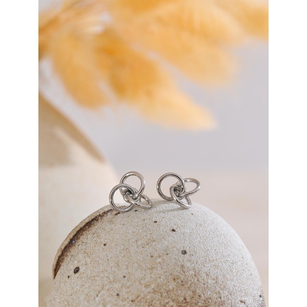 Eetit Stylish Unique Stainless Steel Circle Geometric Personality Stud Earrings PVD Plated Daily Young Charm Jewelry Wholesale