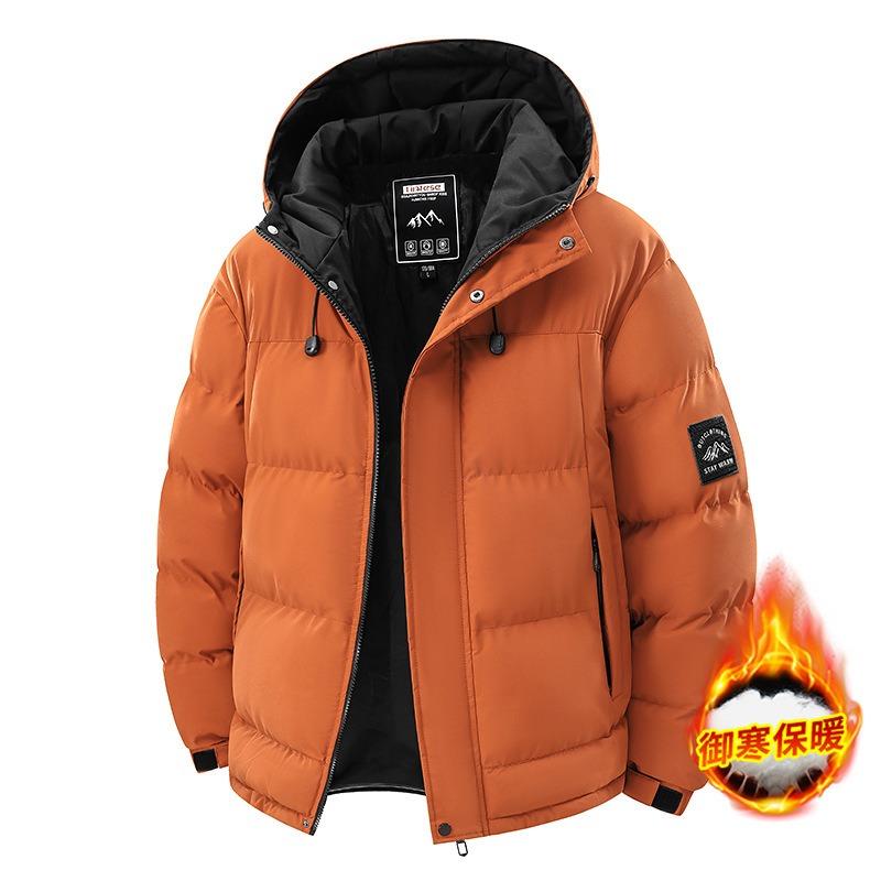 

Winter New Hooded Cotton-padded Clothes for Men s Mid-green Trend Thickened Cold-proof Down Cotton-padded Jackets for Men s Winter 3XL brick червоний колір