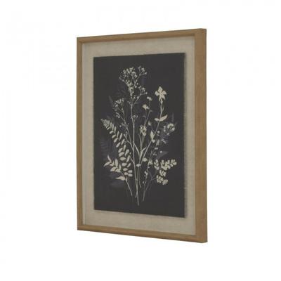 Flora & Fauna Collection Grove Beaded Linen Framed Wall Art
