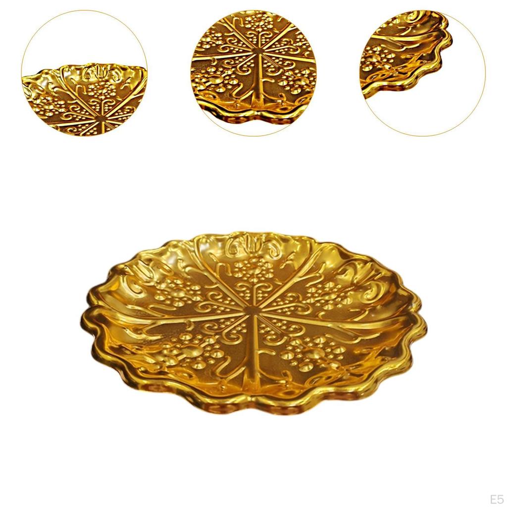 2 Pieces Fruit Trays Dessert Bowls Embossed Vintage Style Flat Tray Holder Dishes Snack Plates