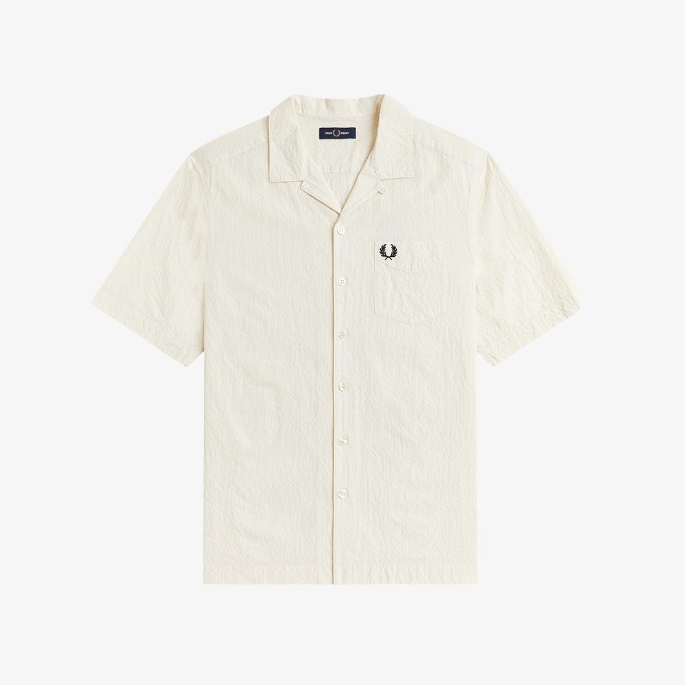 FRED PERRY [Sharp] Seersucker Revere Collar Shirt - Ecru Afpm2612471-560