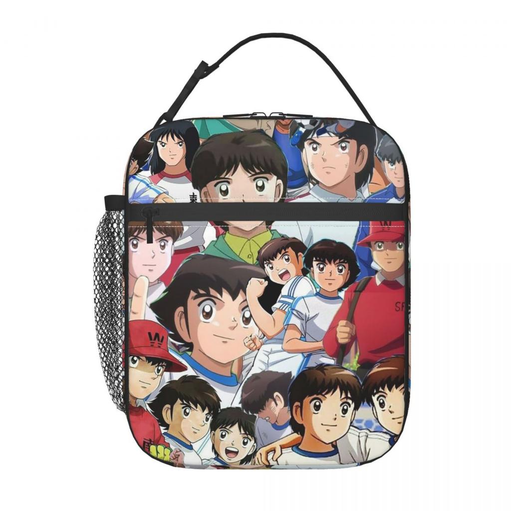 Japan Football Manga Captain Tsubasa Insulated Lunch Bag for Women Office Cooler Thermal Food Box Tote Lunch Boxes Container