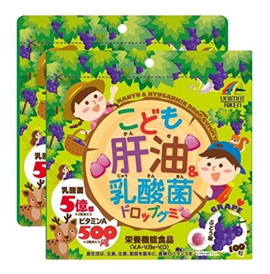 

Unimat Triken Печеночный жир Молочнокислые бактерии Капли Жевательные конфеты 100 x 2 для детей и