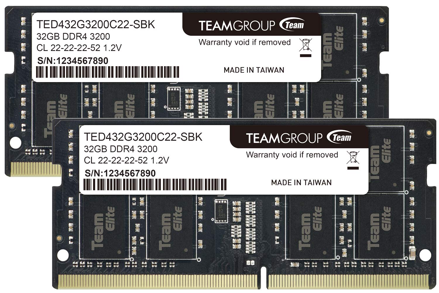 

Team Laptop Memory DDR4 3200MHz 32GBx2 Disc Set 64GBkit Lifetime Warranty in Japan SO-DIMM PC4-25600