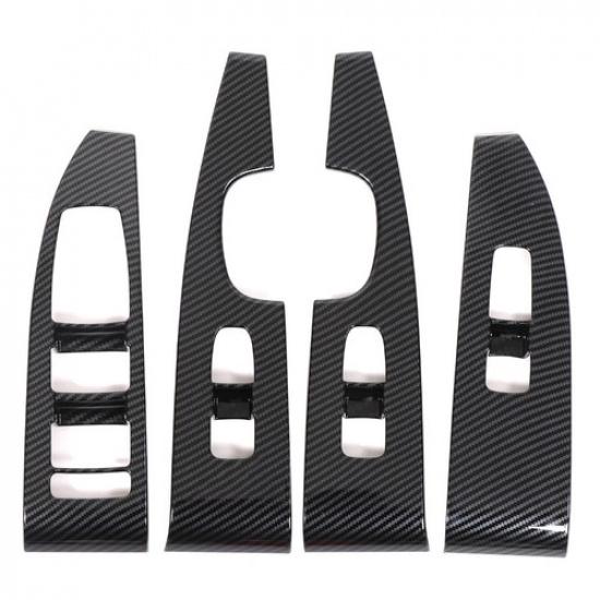 ABS Carbon Fiber Window Lift Switch Button Trim Frame For Kia Sorento MQ4 21-25