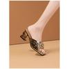 Fashion Flower Hollowed-out Flip-flops for Women, High Heels, One-shoulder, Thick-heeled Semi-flip-flops, Summer New Fish-mouth Sandals