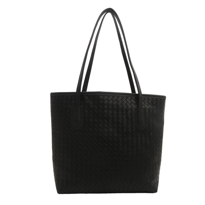 

Повседневная универсальная плетеная сумка с лотком для рисунков, очень большая женская сумка 2024 года, новая весенне-летняя сумка для поездок на работу, простая сумка через плечо чёрный