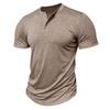 Camisetas Masculinas Manga Curta Gola Redonda Botões Camiseta Henley Verão Ajuste Slim Diário Roupa Masculina Casual Feriado Roupa Exterior