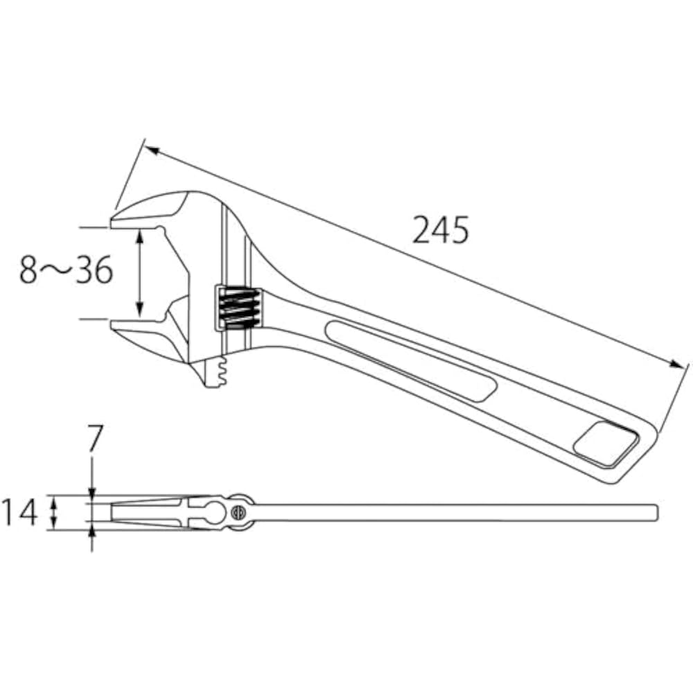 Robtex Hybrid Monkey Wrench X W-ZERO UM36XGB Total Length 250mm