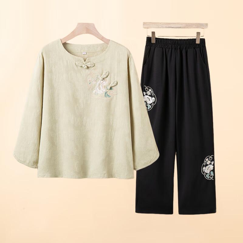 Women's Embroidered Cotton Linen Summer Outfit