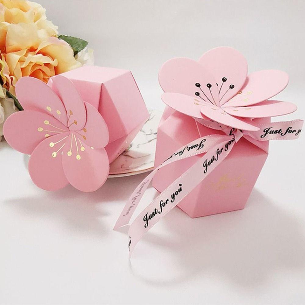 10PCS Creative Chocolate Candy Boxes Hexagonal Gift Packaging Boxes Wedding Favor Box  Baby Shower
