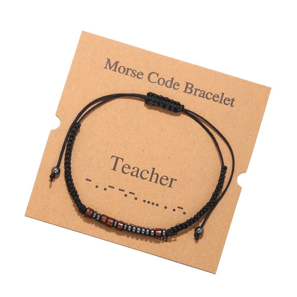 Fashion Braided Bracelet Morse Code Couples Bracelets for Men and Women