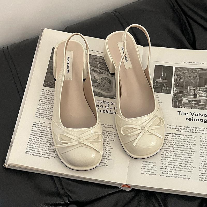 

Босоножки на толстом каблуке с бантом, женские летние новые, под юбку, модные сандалии высокого класса, тренд 40