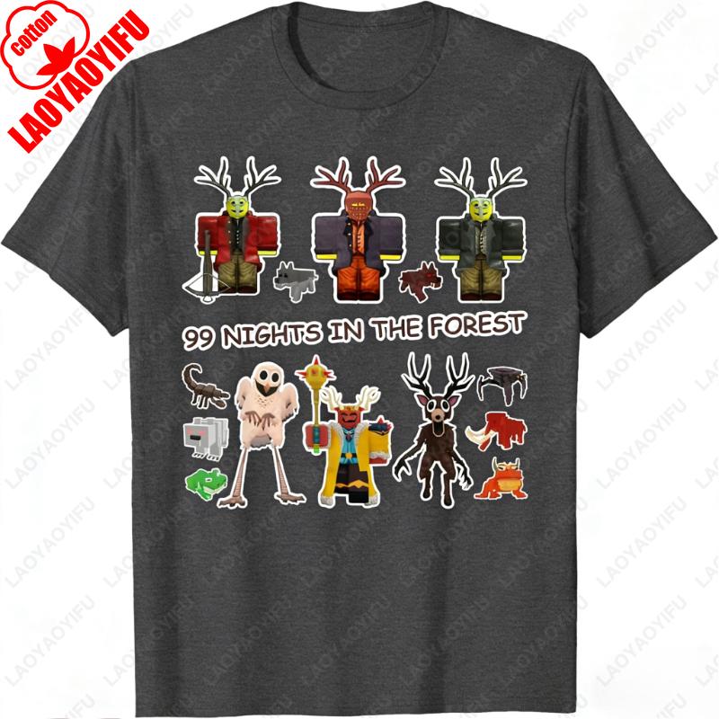 

Sorry Cant 99 Nights Bye in The Forest Halloween Gamer Merch Adult Cotton TShirt Horror Monster Werewolf Warlock Printed Tops S