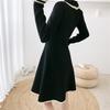 2024 Korean Retro Long-Sleeve A-Line Knitted Dress for Kids