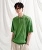 JEMUT Epic Like Linen Short Sleeve Collared Knit Green Sokn2562