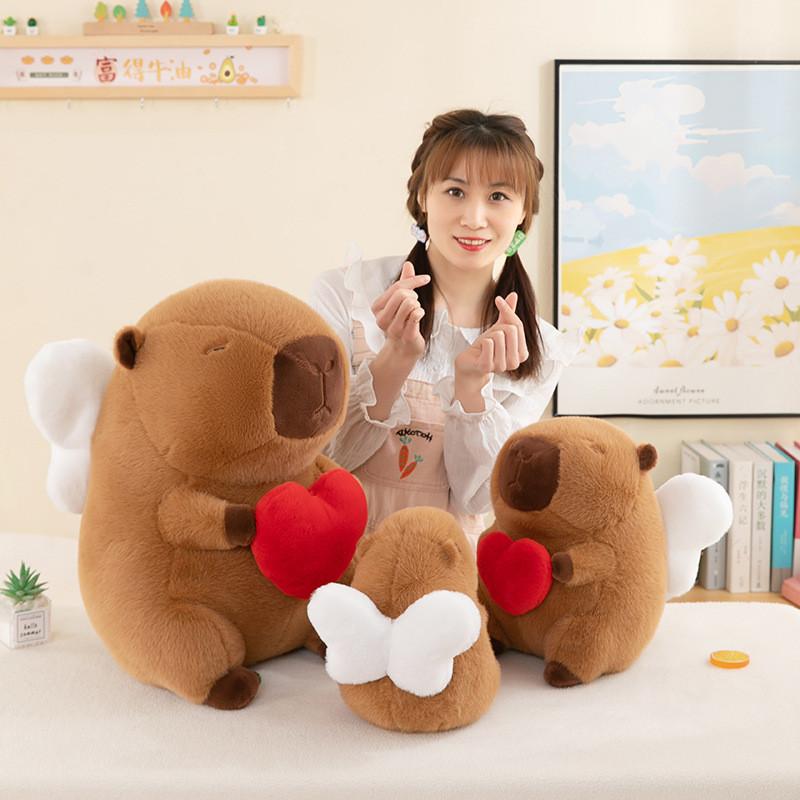 Capybara Angel Plush Toy With Moving Mechanism For Kids Kids Gift