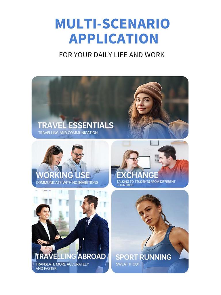 XG42 Bluetooth Earphones: Smart Screen Clip-on, Dual-Ear, AI Translation, Cross-Border Model with Digital Display.