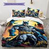 3-piece DC Batman Print Print Coreless Bed Sheet Set, Comfortable Bedspreads In Various Sizes, Bedroom Bedding.