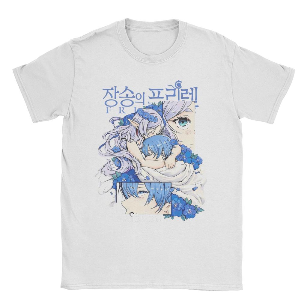 Unisex Women T-Shirt Frieren the quiet elf mage Hipster Cotton Tee Shirt Short Sleeve T Shirts O Neck Tops Gift Idea