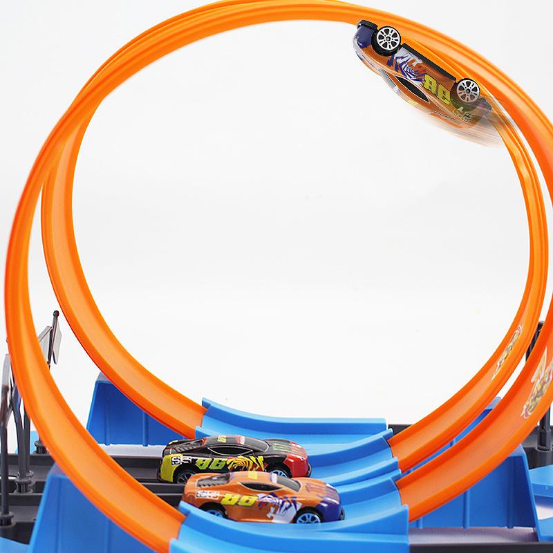 Speed Stunt Double Car Wheels Model Toys For Kids Racing Track Diy Assembled Rail Kits Educational Interactive Boy Children Toys